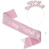 PATIKIL È Il Mio Compleanno Fascia Con Fascia Per Capelli, Fascia Per Compleanno Tiara Per Donne tiara Per Compleanno Kit Decorazione Regina Compleanno Accessori, Rosa