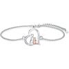 LONAGO Bracciale Gatto per Donna 925 Sterline Argento Ragazza che Tiene Carino Gatto Braccialetto Gioielleria