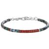 COAI Bracciale da Uomo Pietre Naturali, Bracciale di Perline Heishi di Agata Indiana e Diaspro Rosso