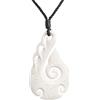 81stgeneration Ciondolo Koru Hei Matau in Osso Intagliato con Onde Oceaniche | Collana in Stile Maori | Gioielli Tribali da Donna e da Uomo | Collana Hawaii in Corda con Amo da Pesca in Osso