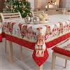 PETTI Artigiani Italiani - Tovaglia Natalizia Antimacchia Quadrata Copritavolo Natalizio Cucina Disegno Circus X4 Posti (140x140 cm) 100% Made in Italy