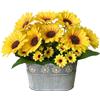 hopeme Fiori artificiali girasoli finti in vaso, fiori in finta seta, decorazione floreale da tavolo, decorazione rustica in vaso per casa colonica