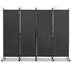 FANTASK 225 x 173 cm, divisorio su rotelle, paravento, 4 pezzi, divisorio pieghevole, in tessuto