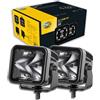 HELLA 1FA 358 176-821 LED-Faro di profondità, Black Magic Cube Kit 3.2, 12/24V, Montaggio, esterno, Illuminazione a lungo raggio, Cavo 500mm, Spina Spina DEUTSCH, Kit, Quantità 2