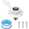 lasuroa Ingresso Acqua Camper, Ingresso Acqua Comunale Camper Filettatura Maschio da 1/2 Inlet di Riempimento Water Connettore Tubo Flessibile con Valvola Ritegno RV Roulotte Marini
