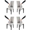 t m c s Tommychairs - Set 4 sedie con cuffia sfoderabile modello Jazz per cucina e bar, struttura in faggio anilina nera, seduta e schienale imbottiti e rivestiti con cuffia in tessuto grigio perla
