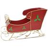 Generico Slitta di Babbo Natale Rossa in Latta Metallo Decorazioni Natalizie allestimento vetrine Ornamento Grande 68x26x40 CM