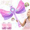 Britik Bacchette per bolle per bambine - Macchina per bolle con luce LED e musica: 3 batterie AA e 2 soluzioni per bolle, giocattoli per feste all'aperto per bambini, regalo per bambine di 3, 4, 5, 6,