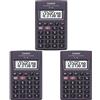 Casio HL-4A Calcolatrice tascabile Antracite Display 8 cifre, Pacco da 3