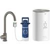 Grohe Red rubinetto da cucina Mono con sistema per acqua calda e di filtraggio, orientabile, 30085AL1, Mono Red hard graphite spazzolato [Rubinetteria da Cucina > Rubinetti da Cucina con Trattamento dell'Acqua]