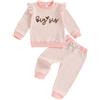 LUVCES Abiti Coordinati per Fratello Maggiore e Sorella Minore Vestiti Set Manica Lunga a Righe Felpa Top + Pantaloni 2 Pezzi Primavera Autunno Vestiti Outfit Blu Big Bro 2-3 Anni
