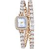 OIDEA Orologio analogico quadrato da donna: orologio da polso al quarzo tennis piccolo cinturino a strati imitazione diamante - per regalo, oro