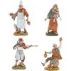 Moranduzzo Set 4 Pastori Napoletani H Medio 9 cm per Presepe da 10 cm - Scala 1:20 - STANDARD 10 - Statuine Indistruttibili, Stile '700, Rifinite a Mano, Scultore M. Landi