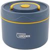 Hapivida Cibo Thermo, 550ml Contenitore Termico per Alimenti Caldi Contenitori per il Pranzo Isolato Sigillati in Acciaio Inox Rotonda con Maniglia, Collo Largo, per Cibi Caldi e Freddi(Isolato-Blu Mare)