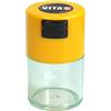 Tightpac Tightvac vitavac-pocketvac Vacuum Sealed Pill Box & Vitamin Container, 1/56,7 gram/06. Liter, Clear Body/Yellow cap