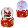XineYuor Palla di Neve Natale,Carillon Natalizio a Forma Palla di Neve con Babbo Natale,Musicale Natalizio con Neve Decorazione Ornamento Regali di Natale per Bambini (B)