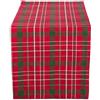 DII Tartan Holly Plaid, cotone, rosso e verde, runner da tavola natalizio, 14x72