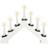 Spetebo Arco in legno, 39 cm, con 7 candele a LED e timer, colore bianco, decorazione natalizia con illuminazione, per l'Avvento, per finestra, con batteria