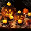Kiimiipa 6 candele a forma di ragno, decorazioni di Halloween, luci a forma di zucca, candele a LED a batteria, per decorazioni per la casa e feste a tema (6)