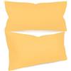 npluseins federe in tinta unita in confezione da 2 e dal design discreto 1154.1498, 40 x 80 cm, giallo