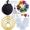 SusggO Kit da ricamo 207 pezzi con tutorialvideo, telai da ricamo,modelli. 5 telai da ricamo.Tessuti di cotone,100 fili, 35 aghi. Accessori,borse.Kit per ricamo per principianti. Bordo punto croce