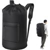 OTraki Zaino Borsa per la Biancheria 81 × 41 Cm Sacco Biancheria Sporca, Organizer Lavanderia Sacchetti Lavatrice Biancheria Für Schmutzwäsche, Faltbar, Camping, Picknick, Heimgebrauch Schwarz