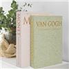 Hiwhy Set di 2 Eleganti Contenitori Decorativi per Libri in Finto Lino, Ideali per Arredamento - Perfetti su Librerie, Tavolini da Caffè e come Decorazione Casa, Verde Erba