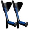 HEALTH Medical Fab Stampelle Ortopediche regolabili in altezza Made in Italy (2 unità) Ultraleggere con impugnatura Comfort, Stampelle Canadesi,Stampelle antiscivolo (Nero)