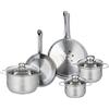 Fackelmann ELO 9877350 - Set di 2 padelle da forno Elo Profi, 24 e 28 cm, 3 pentole, 14, 16 e 20 cm, lucido, in acciaio inox, induzione