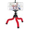 Generico Mini Treppiede leggero e portatile per Smartphone, Flessibile tipo octopus, Compatibile con tutti gli smartphone con clip universale e vite 1/4. COLORE ROSSO