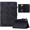 Generico DayQiQiPu Caso per Samsung Galaxy Tab A9 SM-X110/X115/X117 (8,7 Pollici) in PU Pelle Cover Chiusura Magnetica Custodia Motivo Torre Farfalle Flip Con Supporto e Auto Wake/Sleep, Nero
