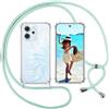 ISOI Cover con Cordino per Oppo Reno 14 F/Oppo Reno 14F/FS 5G, Custodia Trasparente con Collana Tracolla Laccio Collo Ultra Sottile Morbido TPU Silicone Antiurto AntiGraffio Case, Verde