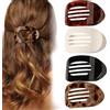 WUBAYI 4 fermagli piatti per capelli, da donna, con presa forte, design curvo per una comoda sdraiata, ideali per capelli sottili e spessi