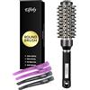 Elfirly Ionic Tech, spazzola rotonda per capelli in ceramica termica, con setole di cinghiale, per asciugare, arricciare i capelli, aggiungere volume (fusto 3,3 cm, 6,1 cm con setole)