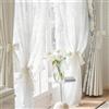 Generic Tende in pizzo rococò francese a 2 pannelli, velate con volant, con occhielli, stile vintage, per camera da letto, soggiorno, elegante decorazione per la casa (dimensioni: 200 x 260 cm (larghezza x