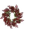 Aurora Store Ghirlanda con Bacche Rosse Fuori Porta TONDO Ø 45 cm Rami in PVC NATALE rosse pungitopo ADDOBBI Decorazioni con Fiocco Tartan Scozzese dietroporta d'ingresso da Appendere alla Finestra