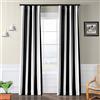 HPD Half Price Drapes BOCH-KC43-120 - Tenda oscurante a righe (1 pannello), 127 x 300 cm, colore nero e bianco nebbia