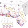 FunnyPars Confezione da 4 tovaglie per baby shower con farfalle, decorazioni per baby shower, in plastica, usa e getta, rettangolari, acquerelli, farfalle, primaverili, decorazioni per feste