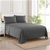 Sweet Home Collection Set di biancheria da letto in microfibra spazzolata, 1500 fili, 53,3 cm, con 2 federe, extra queen, colore grigio