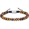COAI Bracciale da Uomo con Perline di Occhio di Tigre, Bracciale Regolabile da Uomo con Pietre Dure Sfaccettate
