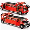 BGHSCA 1:32 Hummer H2 Modellino auto Diecast, veicolo giocattolo in lega di zinco con suono e luce per adulti e bambini dai 3 anni in su (rosso)
