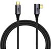 PremiumCord Cavo Di Collegamento USB4™ Type C, Thunderbolt 3, 8K@60Hz, Cavo Dati Ultraspeed Fino a 40Gbit/s, Spina Curva Type C, Ricarica Rapida Fino a 240W, Colore Nero, Lunghezza 0,3 m
