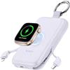 RORRY Caricabatterie Portatile, 10000mAh PD 20W Ricarica Rapida Power Bank Portatile con Cavi Integrati, Batteria da Viaggio per iPhone 17/16/15/14/13/12 e Apple Watch Ultra/11/10/9/8/7/6/5, Viola