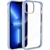 ASOBEAGE Custodia per cellulare e cover trasparente in nanogvetro, anti-impronte, sottile e non ingiallisce per iPhone 13 (azzurro)
