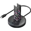 ICY Box M.2 NVMe SSD Clone e DockingStation, USB-C 3.1 Gen 2, fino a 10 Gbps, Dual Bay, clonazione automatica senza PC, per SSD da 22 x 30/42/60/80/110 mm, IB-1612MCL-C31