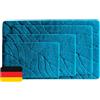 KARAT Tappetino da bagno extra morbido, ad asciugatura rapida, lavabile fino a 40 °C, certificato Oeko-TEX®, zerbino con retro antiscivolo, tappetino per doccia (Maris) (turchese, 80 x 150 cm)