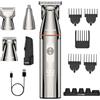 BarberBoss Kit 5 in 1 per la cura della barba, da uomo, tagliacapelli impermeabile con tagliacapelli per naso, body groomer, ricarica USB-C e display a LED