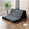 Vamcheer Materasso Pieghevole Extra Spessa - Materasso Singolo 90x200 Spugna 15cm, Pouf Pieghevole per Ospiti, Sfoderabile e Lavabile per Viaggi, Campeggio,Divano/Letto