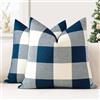 JOTOM Set di 2 Federe per Cuscini 50x50cm Copricuscini Di Natale Agriturismo Classico Plaid Decorativo Cuscini Divano Arredamento per la Casa per Divano Soggiorno Letto (Blu Navy)