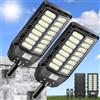 Adewalk 800W*2 Lampione Solare Led Esterno con Telecomando, IP66 Impermeabile Lampada Stradale Solare con Sensore di Movimento, 6500K Super Bright Lampioni da Giardino Esterno Solari per Garage
